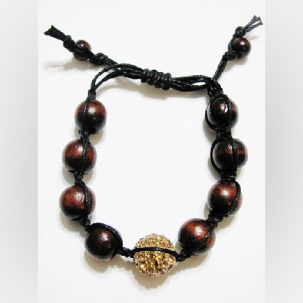 BaubleBar Black and Gold Beaded Bracelet